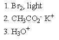 Several 2-arylpropanoic acids are used as analgesics (painkillers) .Three of these [Ibuprofen (= Advil) ,Naproxen (= Aleve) and Ketoprofen (= Orudis KT) ] are currently available in over-the-counter form.Which of the following sets of reagents would accomplish conversion of an ethyl aromatic to a 2-arylpropanoic acid?   A)    B)    C)    D)    E)  both A and B