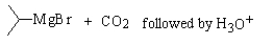Which,if any,of the reactions below would produce 2-methylpropanoic acid? A)    B)    C)    D)  All of these reactions would produce the desired product. E)  None of these reactions would produce the desired product.