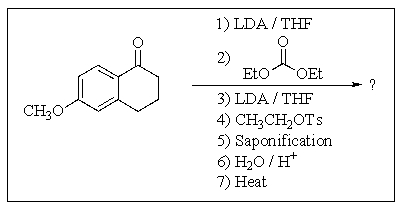 Predict the major organic product of the following reaction sequence.   A)    B)    C)    D)    E)   