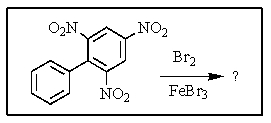 Carefully consider the effect of the nitro groups on the stability of the intermediates involved as you decide which product(s) the reaction shown provides.   A)    <sup> </sup> B)    C)    D)  both A and C E)  None of these would be formed.