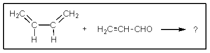 The reaction of butadiene with acrolien would yield what product?   A)    <sup> </sup> B)    C)    D)    E)  None of these products are formed.
