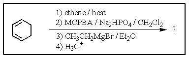 What would be the expected major product of the following reaction sequence?   A)    <sup> </sup> B)    C)    D)    E)   