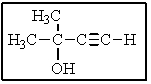 What would be the proper name of the following compound?   A)  1,1-dimethyl-2-propyn-1-ol B)  3-methyl-1-butyn-3-ol C)  3-hydroxy-3-methyl-1-propyne D)  2-methyl-3-butyn-2-ol E)  2-ethynyl-2-propanol