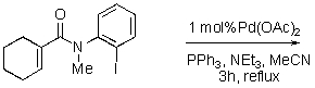 The following is an example of intramolecular Heck reaction.Which product is the most likely to form?   A)    B)    C)    D)    E)   