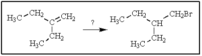 What reagent(s) would accomplish the following transformation?   A)  Br<sub>2</sub>,h<font face= symbol ></font> B)  HBr C)  PBr<sub>3</sub> D)  HBr + peroxides E)  HgBr<sub>2</sub> + NaBH<sub>4</sub>