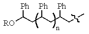 Radical polymerization of styrene produces what polymer? (n = large number)    A)    B)    C)    D)    E)  None of the above.