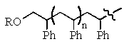 Radical polymerization of styrene produces what polymer? (n = large number)    A)    B)    C)    D)    E)  None of the above.