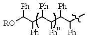 Radical polymerization of styrene produces what polymer? (n = large number)    A)    B)    C)    D)    E)  None of the above.