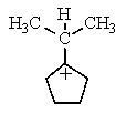 Which of the following rearrangements would you not expect the cation below to undergo to any significant extent?   A)    B)    C)    D)  None of the above would occur to a significant extent. E)  All of the above would be significant.