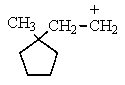 Which of the following rearrangements would you not expect the cation below to undergo to any significant extent?   A)    B)    C)    D)  None of the above would occur to a significant extent. E)  All of the above would be significant.