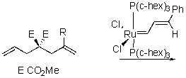 Select the major product of the olefin metathesis reaction ?   A)    B)    C)    D)    E)   
