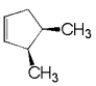 Choose the name of the following compound.   A)  cis-4,5-dimethylcyclopentene B)  cis-1,2-dimethylcyclopent-3-ene C)  cis-2,3-dimethycyclopentene D)  cis-3,4-dimethylcyclopentene E)  cis-1,2-dimethylcyclopent-4-ene
