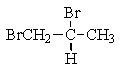 What structure of formula C<sub>3</sub>H<sub>6</sub>Br<sub>2</sub> would give the following proton NMR spectrum?   A)    <sup> </sup> B)    C)    D)    E)  None of the above.
