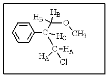 Consider the <sup>1</sup>H-NMR of the molecule shown below.Assume that J<sub>CB</sub><sup> </sup>= 7 Hz and J<sub>CA</sub> = 1 Hz.What coupling pattern will H<sub>c</sub> exhibit?   A)  pentet B)  quartet C)  doublet of quartets D)  triplet of triplets E)  doublet of triplets
