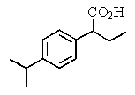 The proton NMR spectrum of a carboxylic acid,C<sub>13</sub>H<sub>18</sub>O<sub>2</sub>,commonly sold as an over-the-counter headache remedy,is shown below.Note: the CO<sub>2</sub>H proton is not shown,and the multiplicity of the peaks are noted (d = doublet,q = quartet,m = multiplet) .Which structure is that of this pharmaceutical?   A)     B)    C)    D)    E)   