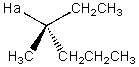 Describe the splitting that would be observed by H<sub>a</sub> in the proton NMR spectrum,assuming H<sub>a</sub> is coupled to all its neighboring protons in an equivalent manner.   A)  H<sub>a</sub> will be split into a pentet. B)  H<sub>a</sub> will be split into a sextet. C)  H<sub>a</sub> will be split into a septet. D)  H<sub>a</sub> will be split into an octet. E)  None of the above.