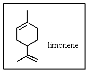 What is the molecular formula of limonene,the major volatile compound in orange peel oil?   A)  C<sub>10</sub>H<sub>18</sub> B)  C<sub>10</sub>H<sub>20</sub> C)  C<sub>10</sub>H<sub>16</sub> D)  C<sub>11</sub>H<sub>14</sub> E)  C<sub>11</sub>H<sub>18</sub>