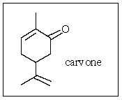 What is the molecular formula of carvone,the major volatile compound in caraway oil?   A)  C<sub>10</sub>H<sub>18</sub>O B)  C<sub>10</sub>H<sub>17</sub>O C)  C<sub>10</sub>H<sub>16</sub>O D)  C<sub>10</sub>H<sub>14</sub>O E)  C<sub>10</sub>H<sub>15</sub>O