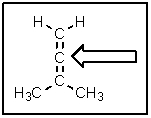 The following molecule belongs to a class of compounds known as allenes.Based on your knowledge of bonding,predict the hybridization of the carbon atom indicated by the arrow.   A)  sp B)  sp<sup>2</sup> C)  sp<sup>3</sup> D)  p-p pi E)  a hypervalent carbon