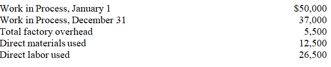 Use the cost information below for Ruiz,Inc.to determine cost of goods manufactured for the year:   A) $13,000. B) $44,500. C) $57,500. D) $94,500. E) $52,000.