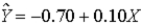 In reference to the equation ,the value 0.10 is the expected change in Y per unit change in X.