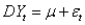 An equation for the random walk model is given by the equation:   ,where   is the change in the time series from time t to time t - 1,   is a constant,and   is a random variable (noise)with mean 0 and some standard deviation   .