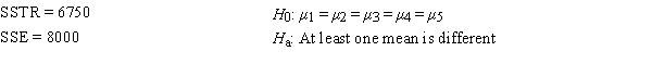 Consider the following information. ​   ​ The test statistic to test the null hypothesis equals A)  .22. B)  .84. C)  4.22. D)  4.50.