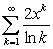 Find the radius of convergence for the series:   A)  2 B)  1 C)    D)    E)  3