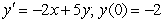 Use Euler's method with the step size of   to compute the approximate solution to the initial-value problem   at   .