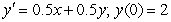 Use Euler's method with the step size of   to compute the approximate solution to the initial-value problem   at   . Round your answer to six decimal places if need be.