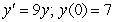What is the solution to the following initial-value problem? (Use separation of variables!)    A)    B)    C)    D)    E)   