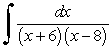 Answer true or false.   = ln |x + 6| + ln |x - 8| + C