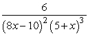 Find the form of the partial fraction decomposition of the fraction   . (Do not solve for the constants.)