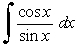 Answer true or false. In evaluating   a good choice for u would be cos x.