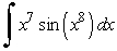 Answer true or false. In evaluating   a good choice for u would be x<sup>8</sup>.