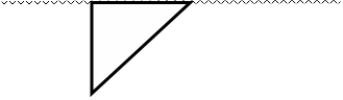  A right triangle is submerged vertically with one side at the surface in a liquid of density  \rho . The triangle has a leg that is 9 m long located at the surface and a leg 9 m long straight down. Find the force exerted on the triangular surface, in terms of the density. Neglect the effect of the atmosphere above the liquid.   A)  243  \rho N B)  364.5  \rho N C)  121.5  \rho N D)  91.12  \rho N E)  20.25  \rho N 