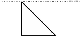  A right triangle is submerged vertically with one side parallel to the surface in a liquid of density \rho . The triangle has a leg that is 12 m long located at the surface and a leg 12 m long straight down. Find the force exerted on the triangular surface, in terms of the density. Neglect the effect of the atmosphere above the liquid.   A)  288 \rho N B)  864  \rho N C)  576 \rho N D)  48  \rho N E)  36 \rho N 