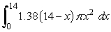 Answer true or false. The amount of work needed to lift a liquid of density 1.38 kg/m<sup>3</sup> from a spherical tank of radius 7 m is   .