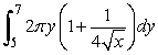  Answer true or false. The area of the surface generated by revolving   , 5  \le  y  \le 7 about the y-axis is given by   . 