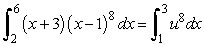 Answer true or false.   if u = x - 1