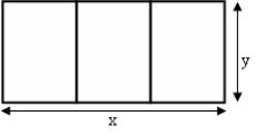 A divided field is to be constructed with 2720 feet of fence as shown. For what value of x will the area be a maximum?  