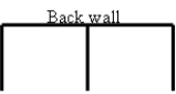 A rancher is going to build a 3-sided cattle enclosure with a divider down the middle as shown to the right. The cost per foot of the 3 side walls will be $8/foot, while the back wall, being taller, will be $16/foot. If the rancher wishes to enclose an area of 15,000 ft<sup>2</sup>, what dimensions of the enclosure will minimize his cost?  