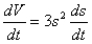 Answer true or false. A cube is expanding, so   .