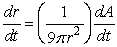  Answer true or false. If A = 3  \pi r<sup>3</sup>, then   . 