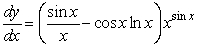 Answer true or false. If y = x<sup>cos</sup><sup> x</sup> ,   .
