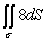  Evaluate the surface integral   over the sphere x<sup>2</sup> + y<sup>2</sup> + z<sup>2</sup> = 25. A)  8  \pi  B)  800  \pi  C)      \pi  D)  400  \pi