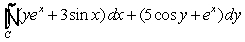 Use Green's Theorem to evaluate   , where C is the square bounded by x = y = 0, and x = y = 1. A)  1/2 B)  1 C)  2 D)  0 E)  3