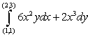 Evaluate   . Note: This integral is independent of path. A)  0 B)  18 C)  12 D)  21 E)  46