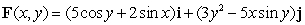 Determine whether   is conservative. If it is, find a potential function for it. ( K is an arbitrary constant.)  A)    B)    C)    D)    E)  Not conservative