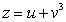 The equation of the tangent plane to x = u, y = v,   where u = 1 and v = 0 is A)  x + 1 - 2y - z = 0 B)  x + 1 + 2y + z = 0 C)  x + 1 + 2y - z = 0 D)  x - 2y + z = 0 E)  x - z = 0
